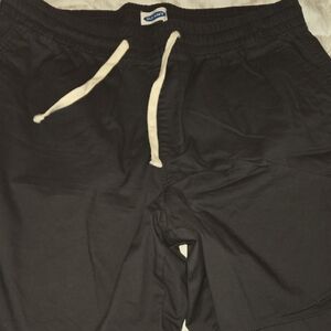 Old Navy Black Casual Shorts with Cream Drawstring